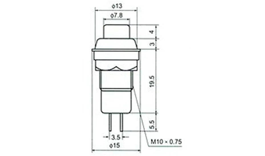 6pcs DS-211 DS-213 Push Button Switch 10mm Momentary / Self Locking Round Button Switch DS211 DS213 miniature