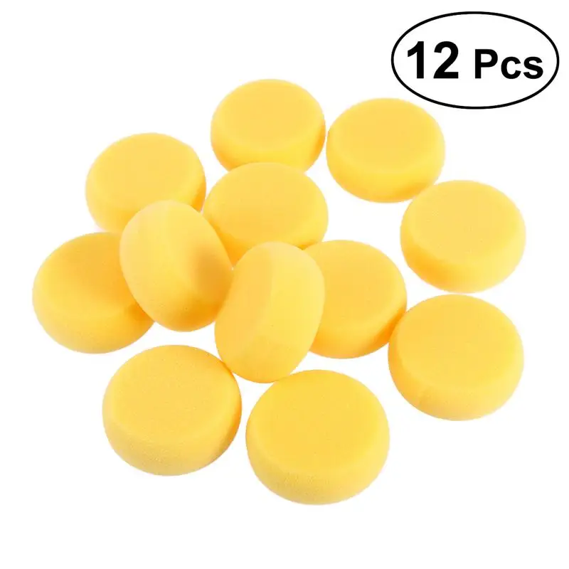 

12pcs Round Synthetic Watercolor Artist Wet Palette for Foam Circle Stencilsesing Crafts Pottery (Yellow)