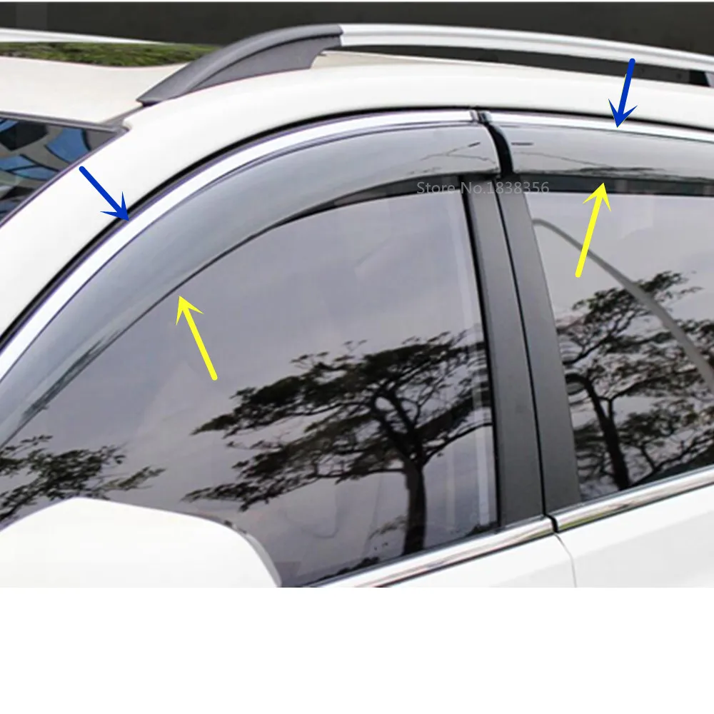 

Hot 4pcs For Suzuki Vitara 2016 2017 2018 2019 Car Styling Cover Stick Lamp Plastic Window Glass Wind Visor Rain/Sun Guard Vent