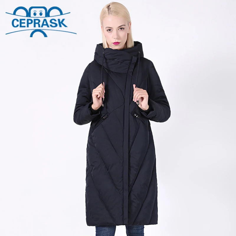 2023 New Winter Coat Women Outerwear Long Windproof Collar Women Parka Stylish Hooded Thick Women\'s Jacket CEPRASK