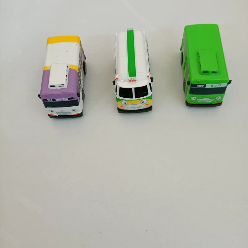 9pcs/set Korean Anime Tayo the Little Bus 9cm Big Plastic Pull Back Tayo Car School Bus Set Model for Kids Boy Gift