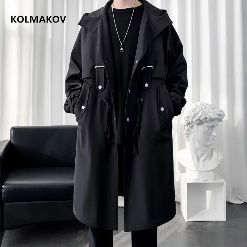 

2025 new arrival spring autumn Windbreaker men jacket fashion trench coat, mens casual coats long style jackets size M-3XL