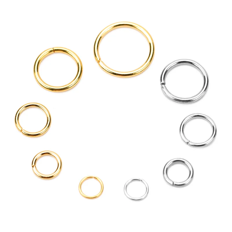 50/100pcs Never Fade PVD Stainless Steel Open Jump Rings 4/5/6/8mm Split Rings Connectors Necklace Bracelet Jewelry Accessories