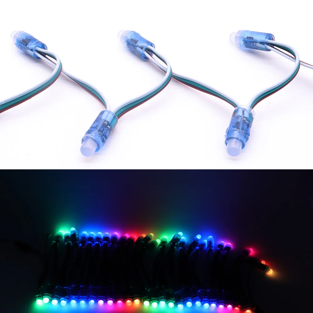 DC5V WS2811 IC RGB pikseli modułu LED pikseli łańcuchy świetlne cyfrowe z kontrolerem SP110E 5V 8A zasilacz kolorowy LED światła