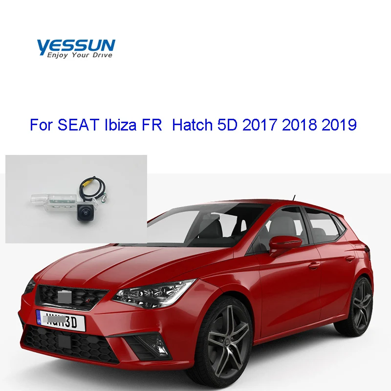 Yessun Fisheye Rear view camera For SEAT Ibiza FR Hatch 5D 2017 2018 2019 COMS vehical backup 4Pin license plate camera