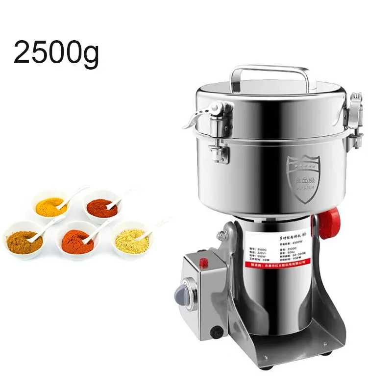 2500G 5000W Household Commercial Electric Grains Herbal Powder Miller Cereals Coffee Dry Food Grinder  Medicine Flour Crusher