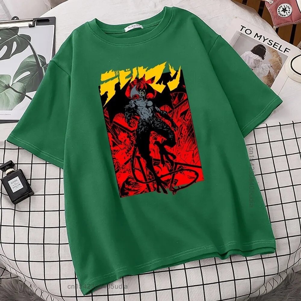 Japan Anime Debiruman Cool Devilman Crybaby Print T-Shirt Men's Summer Casual Brand Oversized T Shirt Harajuku Streetwea