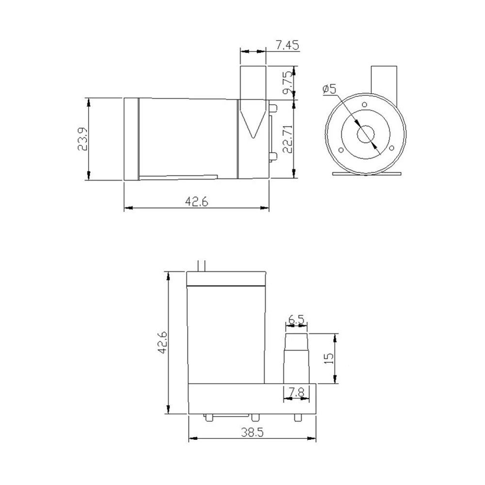 DC 2.5-6V 저소음 브러시리스 모터 펌프 120l/H 미니 마이크로 잠수정 워터 펌프