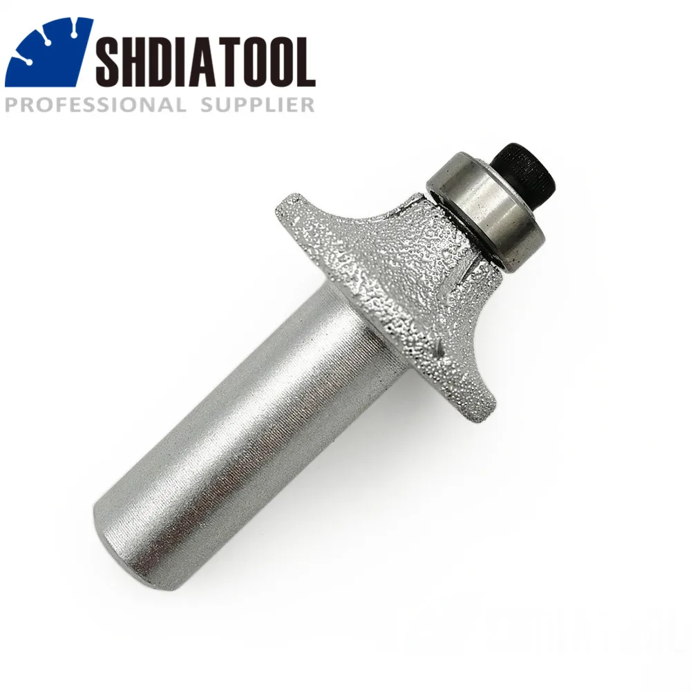 

SHDIATOOL 1pc Diamond Router Bits Engraving Stone Marble Granite Radius 8mm Round Edge Profile Bits Milling 12.7mm shank No.7