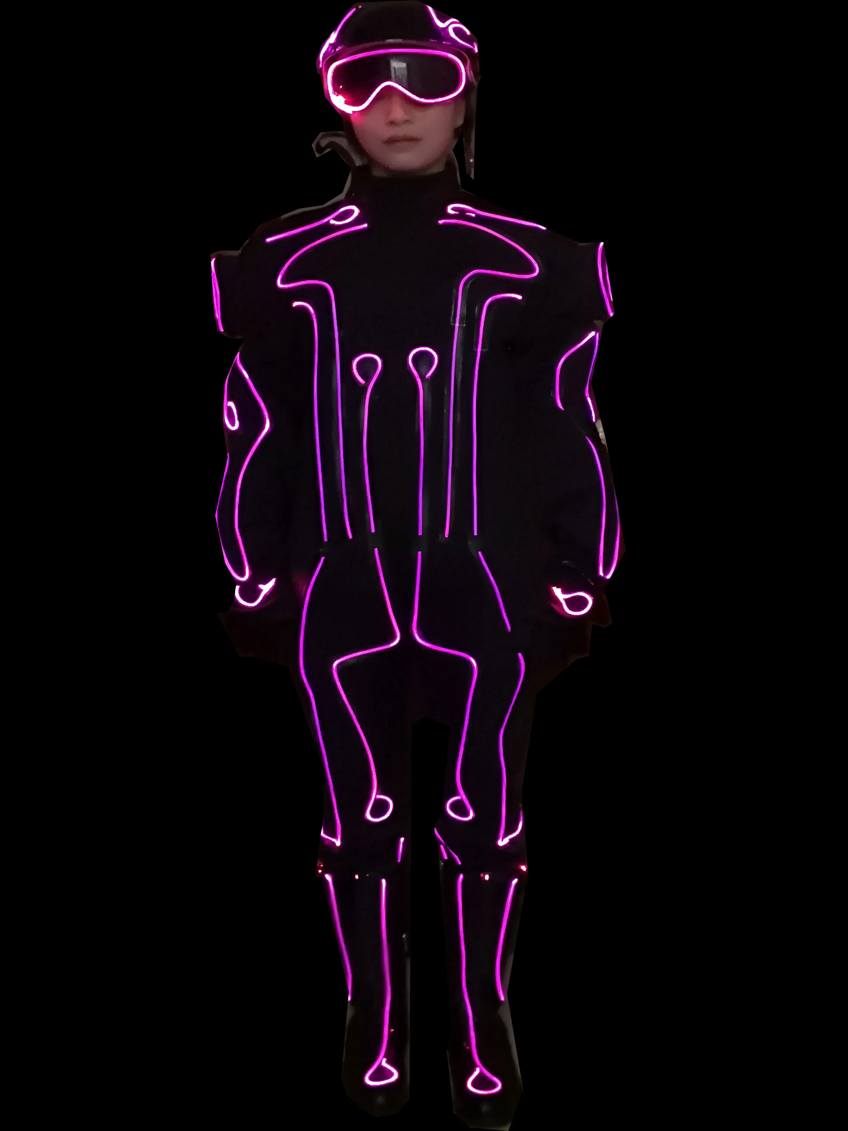 Tron LED suit legacy costume Cosplay Fiber optic outfit neon Light up suit clothing Warrior Disco DJ dance show performance