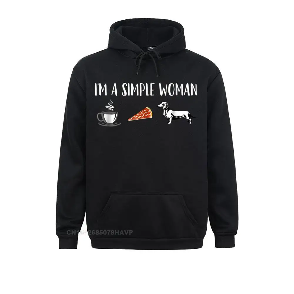 

Mens Long Sleeve I'm A Simple Woman Coffee Pizza Doxie Dachshund Dog Hoodie Sweatshirts 3D Printed Hoodies Funny Hoods