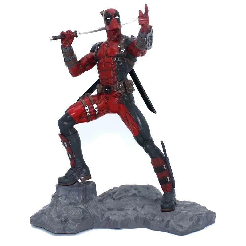 Disney marvel x-men 26cm deadpool figura de ação anime decoração pvc coleção estatueta mini brinquedos modelo para crianças presente