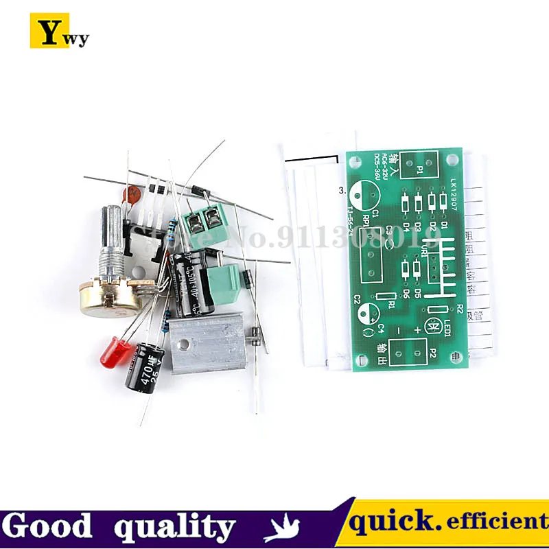 Kit de fuente de alimentación ajustable LM317, fuente de alimentación CC ajustable continua, piezas de entrenamiento para enseñanza DIY