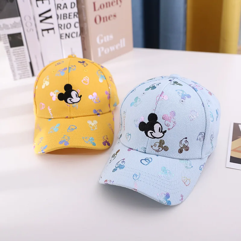 Disney Plus-Sombrero de Mickey Mouse para niños y niñas, gorras de béisbol ajustables de Minnie Mouse para adultos, regalo de cumpleaños, 4 a 10 años