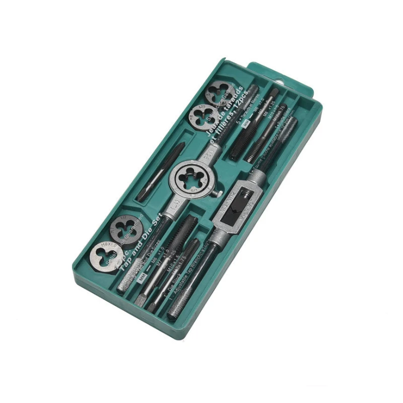Imagem -04 - Toque e Die Bit Grupo Metric Wrench Cut M3-m12 Ferramenta de Rosqueamento Manual Carboneto de Tungstênio Tap Die Screw Thread Making 12 Pcs 20 Pcs