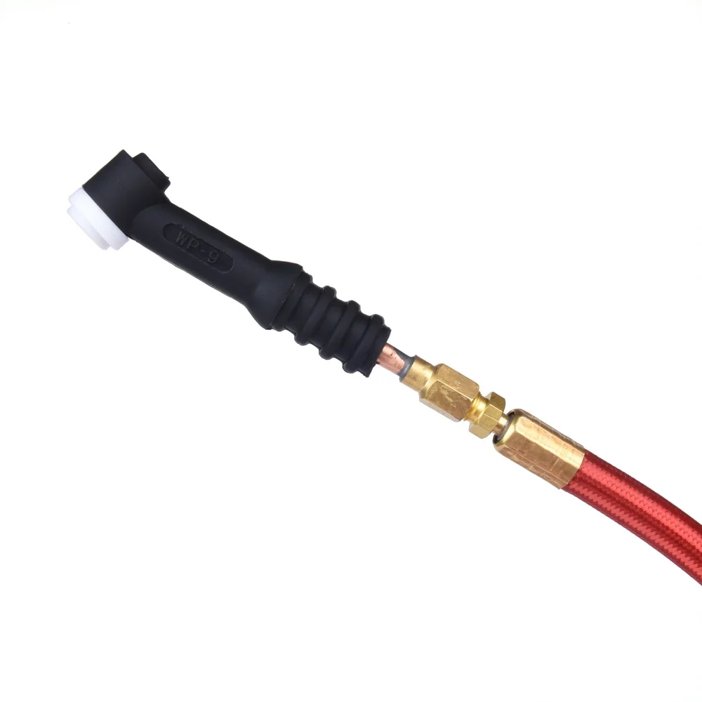 WP9 WP9F TIG Welding Gun Welder Flexible Torch Gas-Electric Integrated Red Hose Cable Wires 10-25 Euro Connector 4M 13Ft