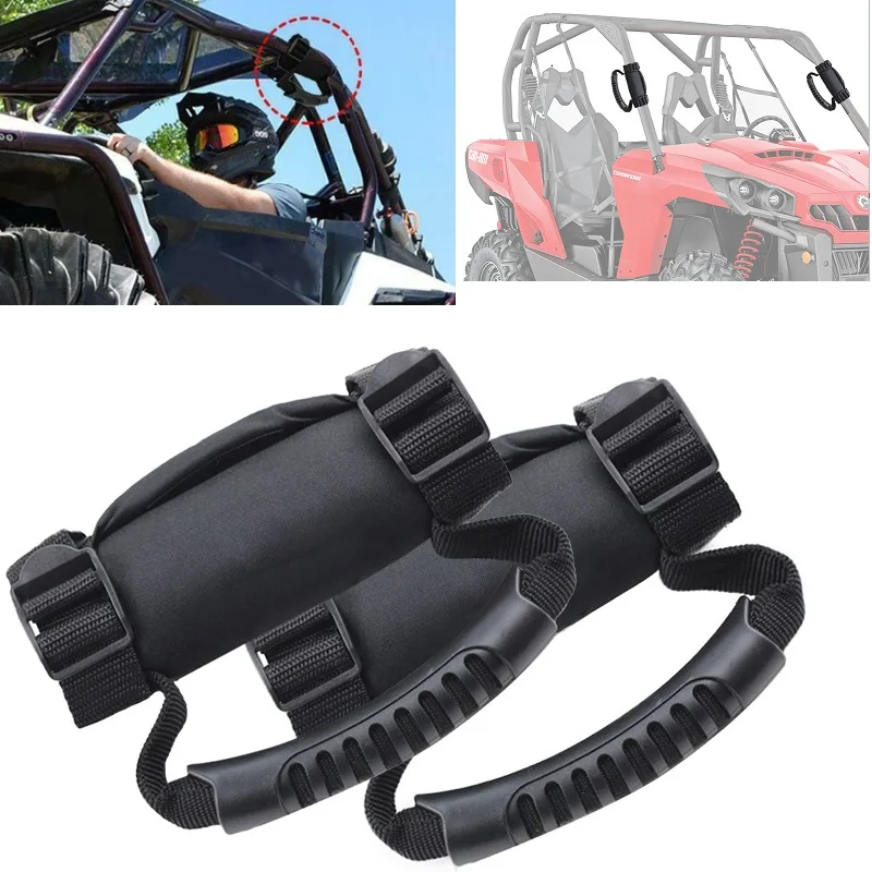 2PCS /Pair ATV & UTV Roll Bar Grab Handle for Polaris RZR Gator Kawasaki Honda Yamaha UTV &ATV off-road Vehicle Universal