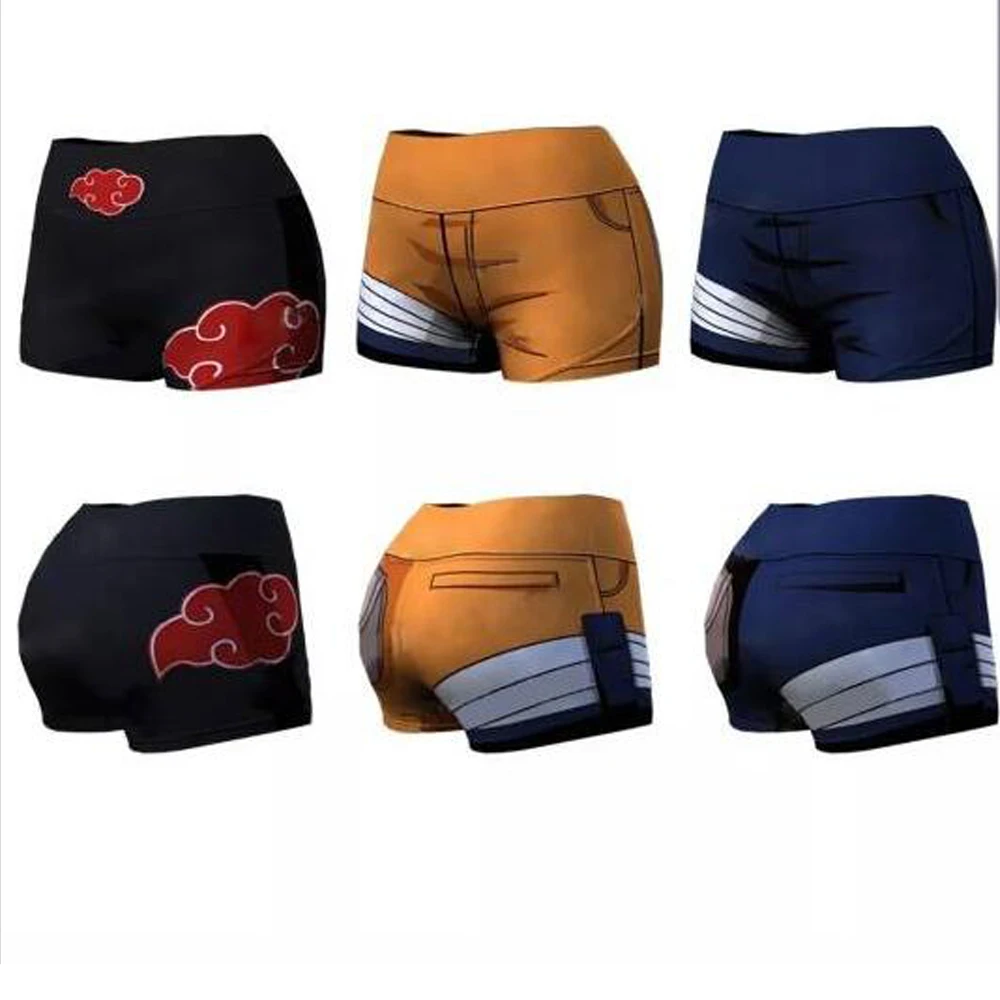 3D Anime Printed Funny Slim Fit High Waist Yoga Sport Shorts Hip Push Up Women Soft Fitness Running Shorts Workout Gym Shorts