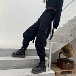YBYR Big Pockets Cargo Pants Women Elastic High Waist Loose Streetwear Summer Pant Baggy Tactical Trouser Hip Hop Joggers Pants