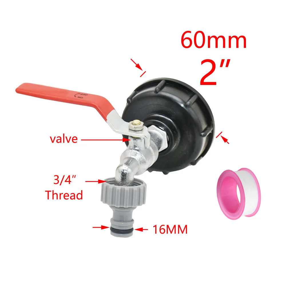 1/2 3/4 1 Cal gwint IBC S60 Adapter IBC Adapter zbiornika woda z kranu złącza wymiana zaworu 80 do 100mm łącznik