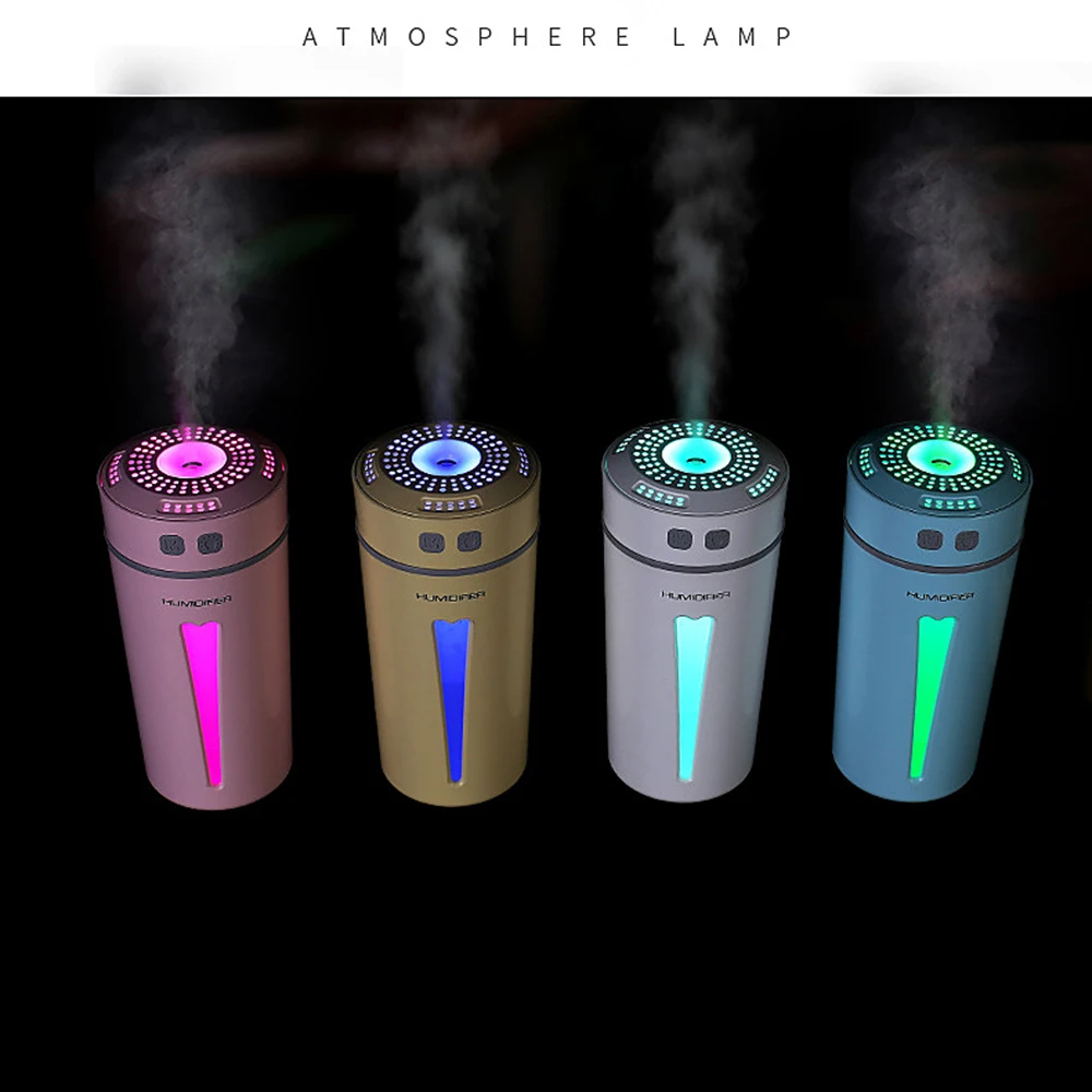 Mini Air Humidifier Essential Oil Diffuser Led Night Light Usb Happy Cup Humidifiers Aroma Car Diffuser 260ml