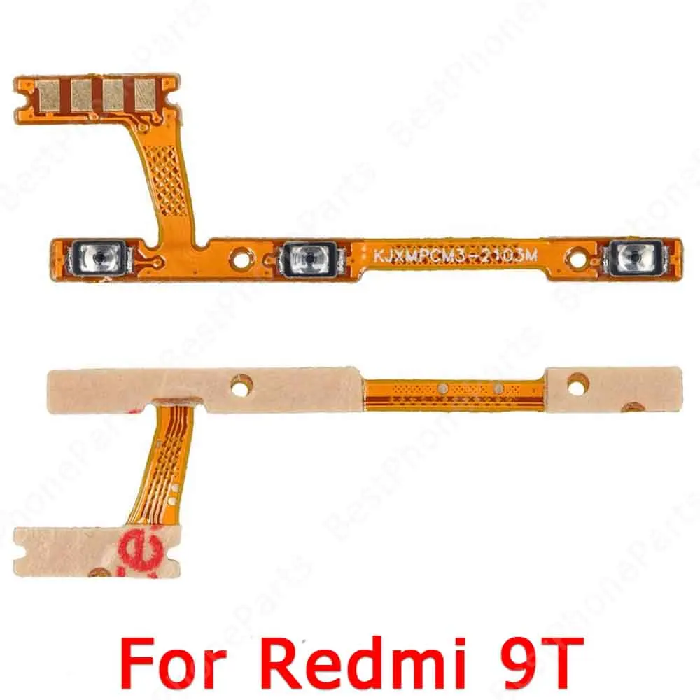 For Xiaomi Redmi 9T Mute Switch Key Power On Off Volume Side Button Repair Replacement Flex Cable Spare Parts