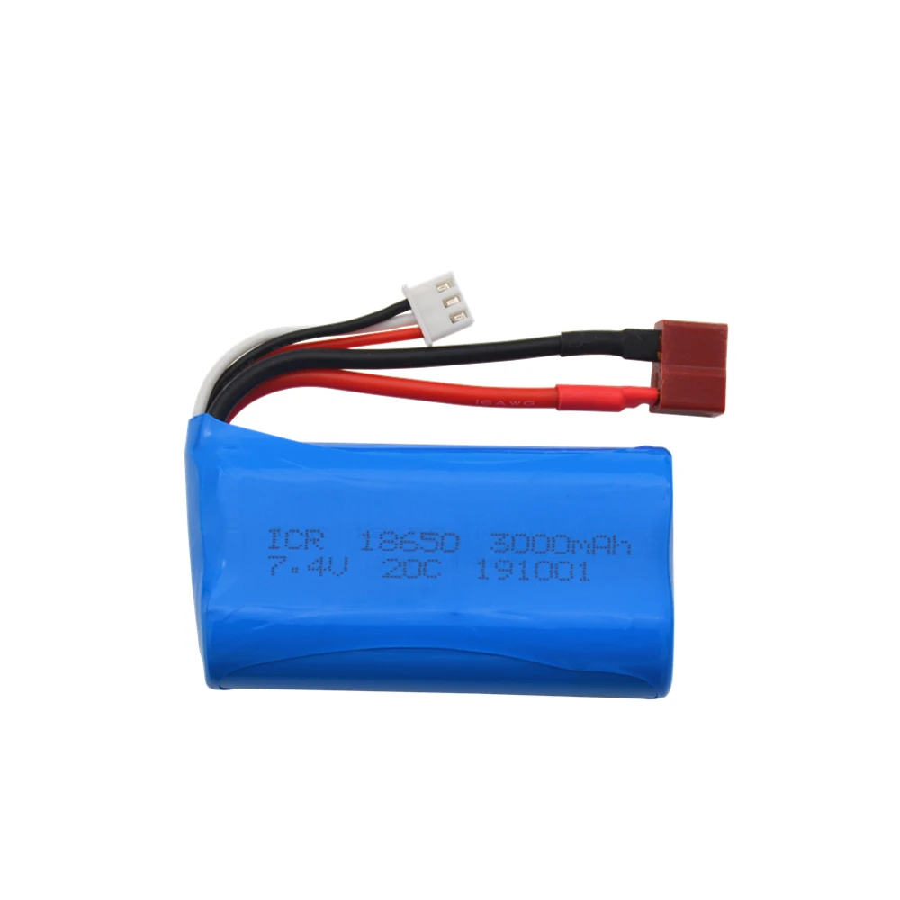 7.4V 3000mAh lipo Battery 18650 for Q46 Wltoys 10428 /12428/12423 RC Car Spare Parts with charger 7.4V 2S battery for toys parts