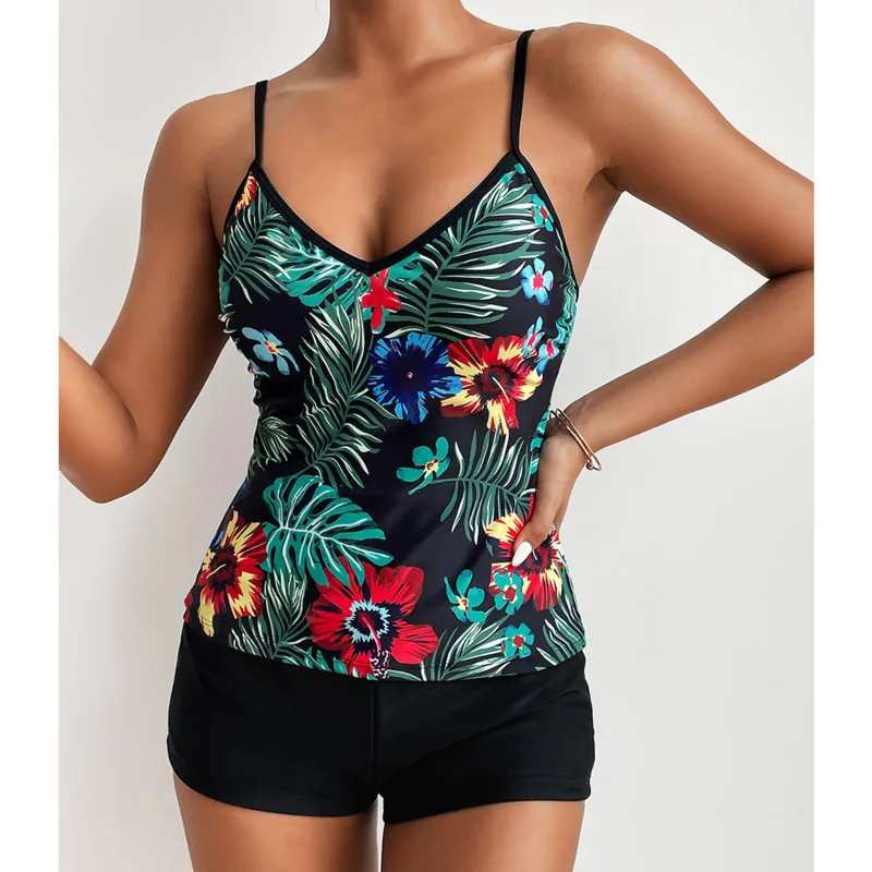 Sexy Large Swimsuits Plus Size Tankini Sets Female Swimwear Beach Wear Two-Piece Bathing Suit Sports Pool Women's Swimming Suit