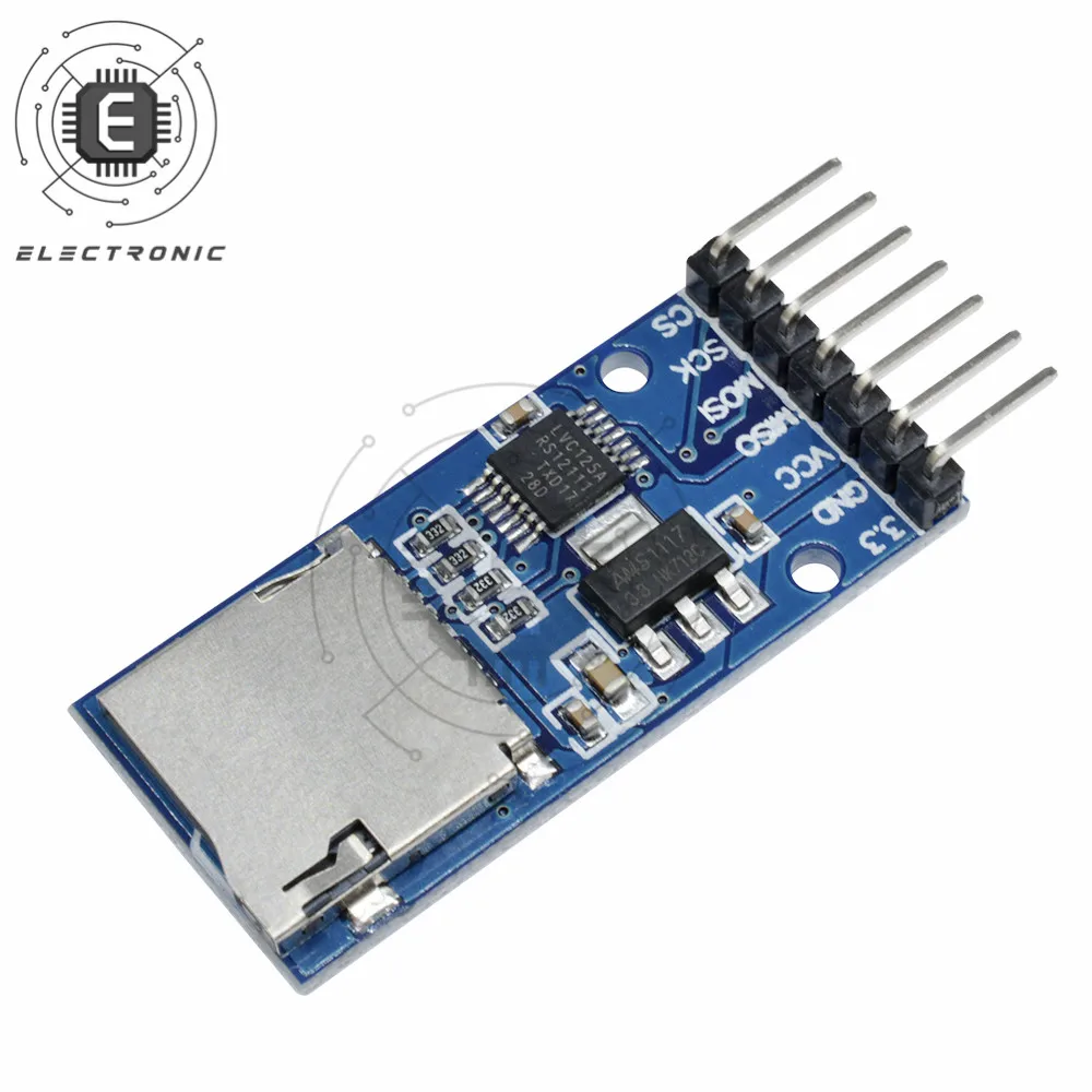 DC 3,5-5 В Micro SD TF Card Storage Модуль памяти SPI Преобразование уровня для Arduino с двумя отверстиями для позиционирования