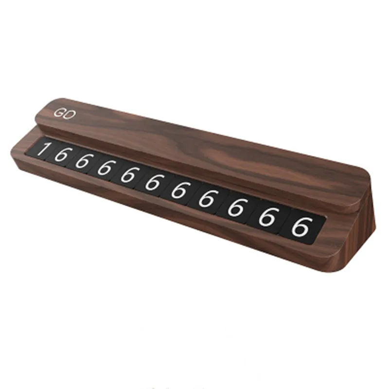 

Log Parking Number Plate Creative Moving Plate Hidden Design Temporary Parking Sign for Car Can Hide Folding Wooden Parking-Card