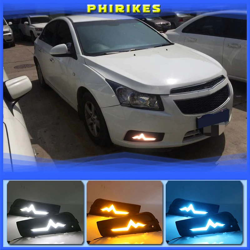 

LED Daytime Running Light DRL For Chevrolet Cruze 2009-2014 High-profile DRL Fog Lamp with Turn Signal Dimmed Light