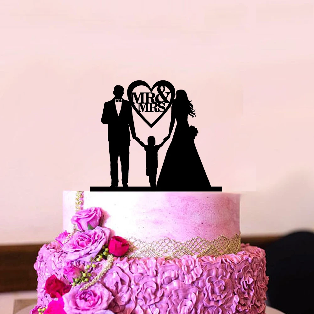 Family Style Cake Topper Wedding Party Kids Dag Anniversary Bridal Shower Decorations Kids Gift cake decor Rustic Wedding