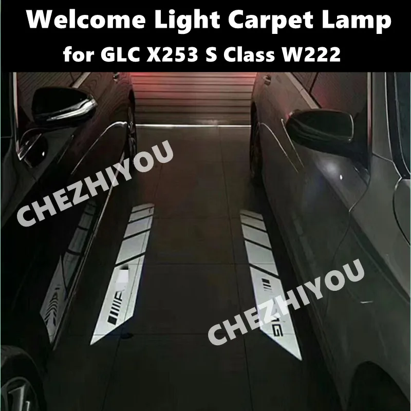 Carpet Lamp for Mercedes-Benz GLC X253 S Class W222 GT Welcome Light Rearview Mirror AMG Light Angel Wing 2 Pieces