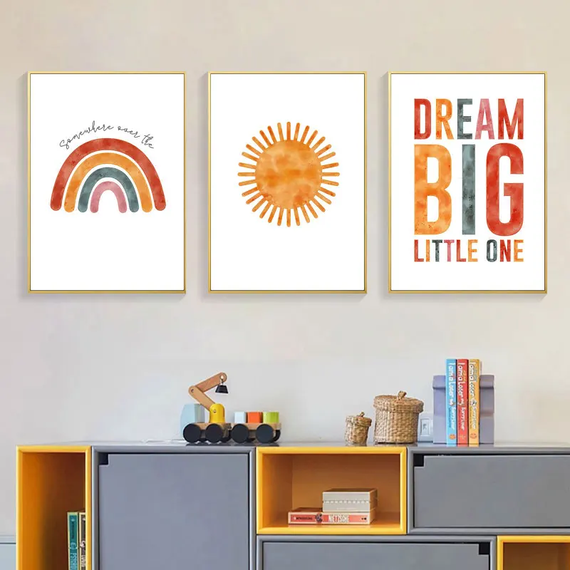 Watercolor Baby Animal Giraffe Elephant Cloud Balloon Canvas Poster Nursery Wall Art Print Painting Nordic Kids Bedroom Decor