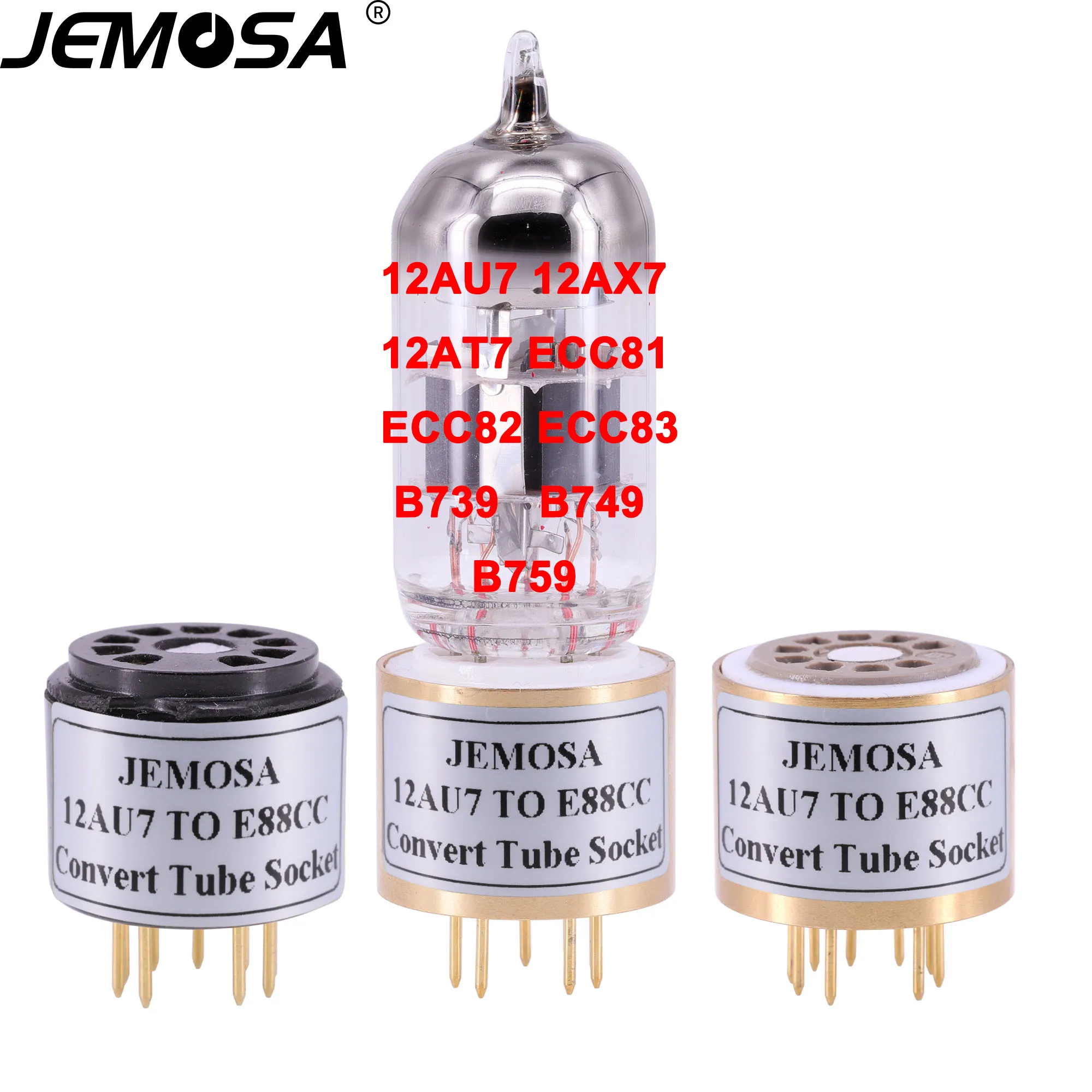 Adaptador de tubo de vacío ECC83 12AX7 12AU7 a E88CC 6922 ECC88, 1 unidad, amplificador de Audio