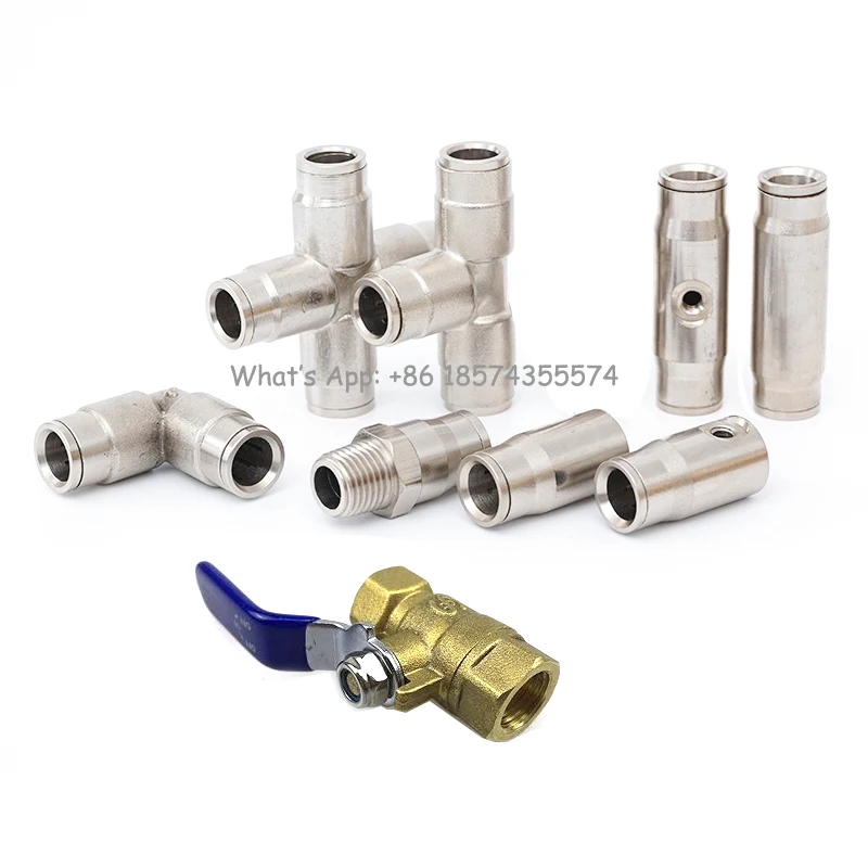 3/8'' 9.52mm Slip Lock Fitting Tee Connector Elbow Joiner Plug Valve Quick Connector Thread 10-24UNC