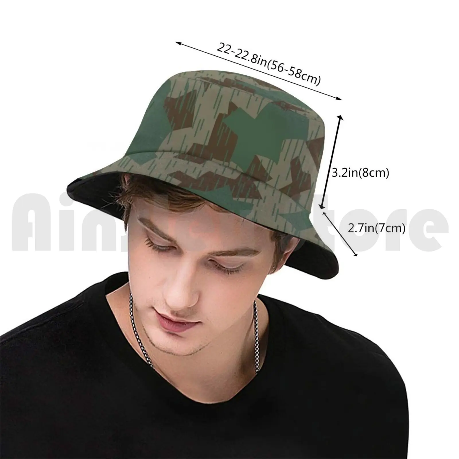 World War 2 German Camouflage. Splittermuster. Sun Hat Foldable UV Protection Splittermuster Flecktarn Ww2 Camo