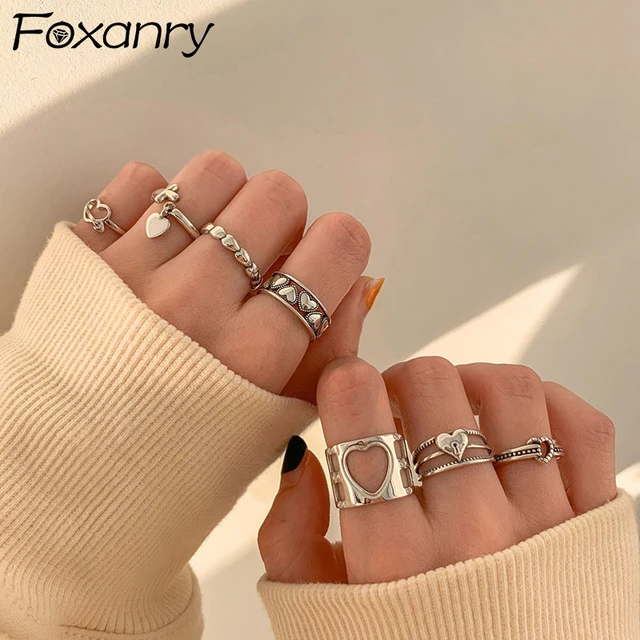 Trendy silver rings on sale