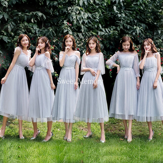 Grey junior bridesmaid dresses best sale