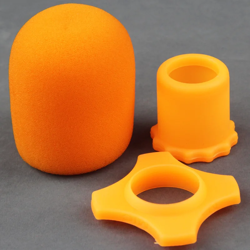 Étui antidérapant Anti-roulis pour Microphone, avec couvercle en éponge, Protection du micro, anneau en Silicone, support de manchon inférieur