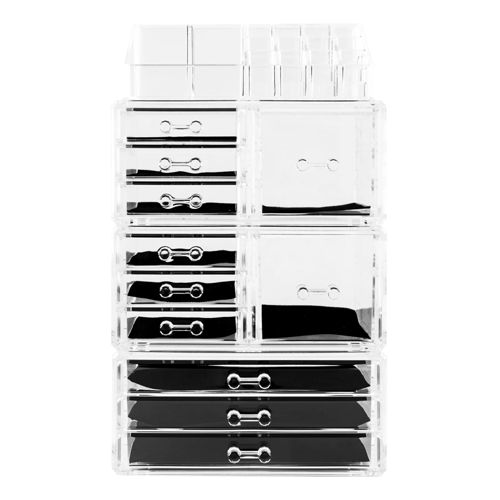 Hot Scales Acrylic Cosmetics Storage Rack with 11 Drawers Transparent