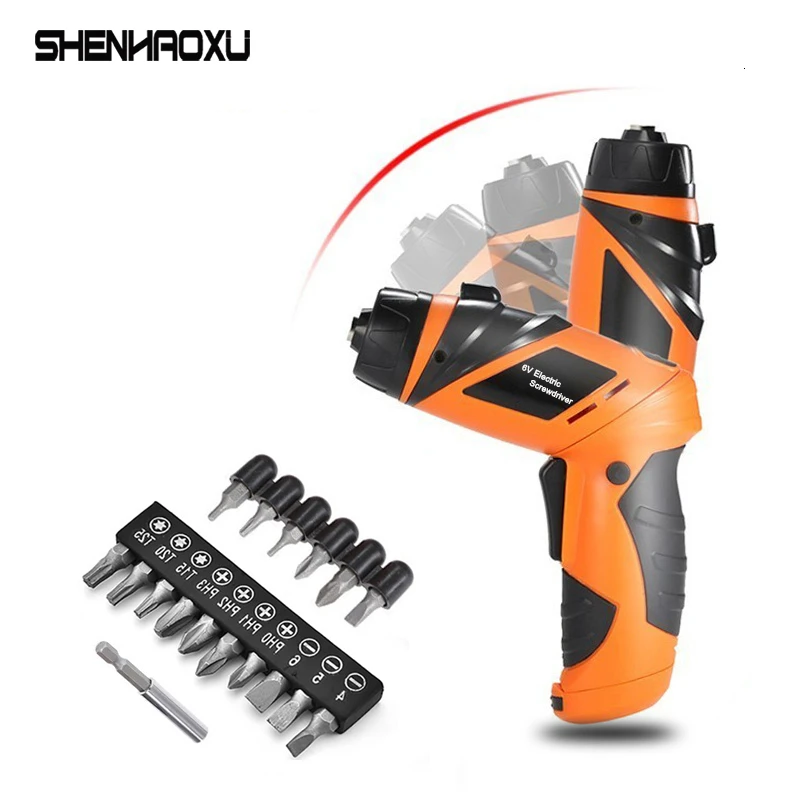 6V Cordless Electric Screwdriver Drill Mini Wireless Power Driver AA Battery Repair Tool Kit With LED Light With 7 OR 11 Bits