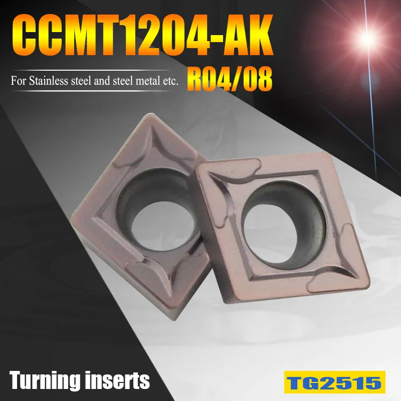 

CCMT120408 Lathe Turning Tools Carbide Inserts CCGT120404 CNC Tools Boring Cutter Inserts for stainless steel and Steel