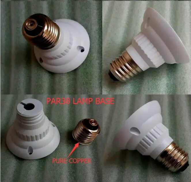 led suporte da lampada base da lampada holofotes e27 par38 base de plastico levou acessorios pecas ternos pecas lote e27 01