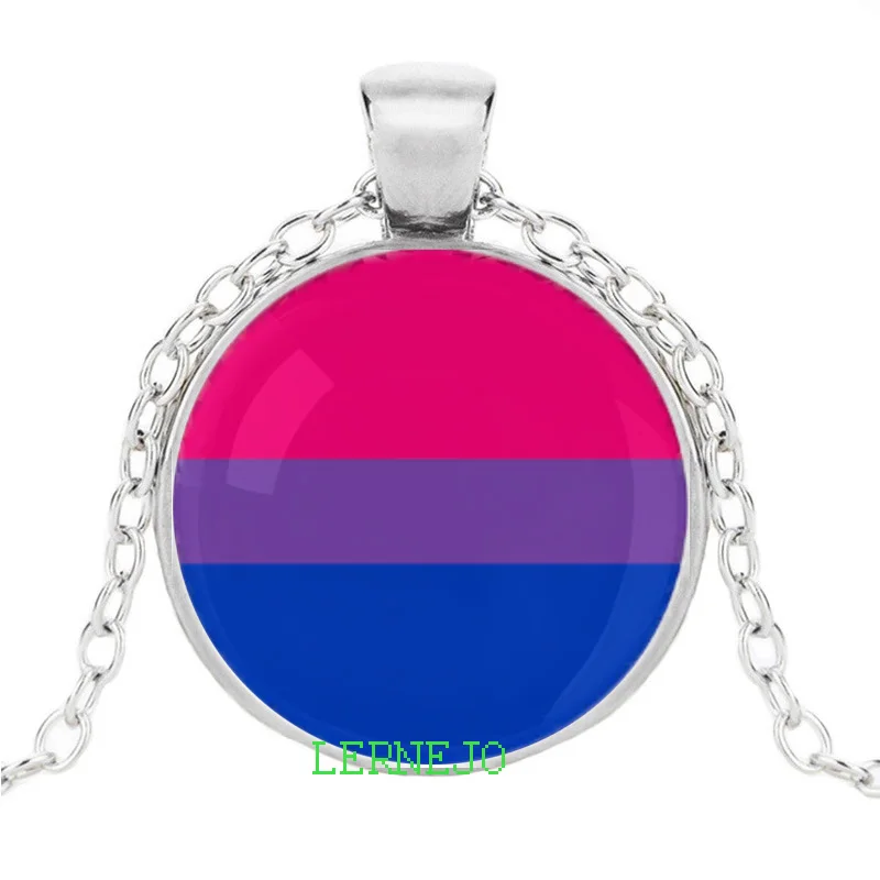 Flag Bisexual Top Symbol Necklace Pendant Torque Pride Two Heart Crescent Moon LOGO For Best Friends Forever Sister Shirt Tee