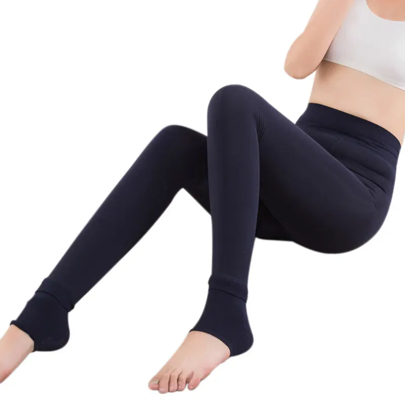 

Women Thickened Plus Velvet Stretch Leggings Female Winter Warm Leggings High Elastic Waist Skinny Thermal Underwear Bottom