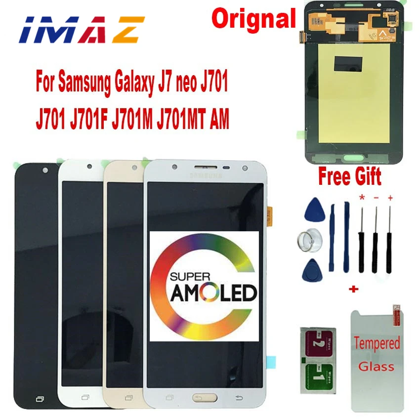 

Оригинальный AMOLED ЖК-дисплей IMAZ для Samsung Galaxy J7 Neo J701 J701F J701M/MT, ЖК-дисплей, сенсорный экран, дигитайзер в сборе, замена