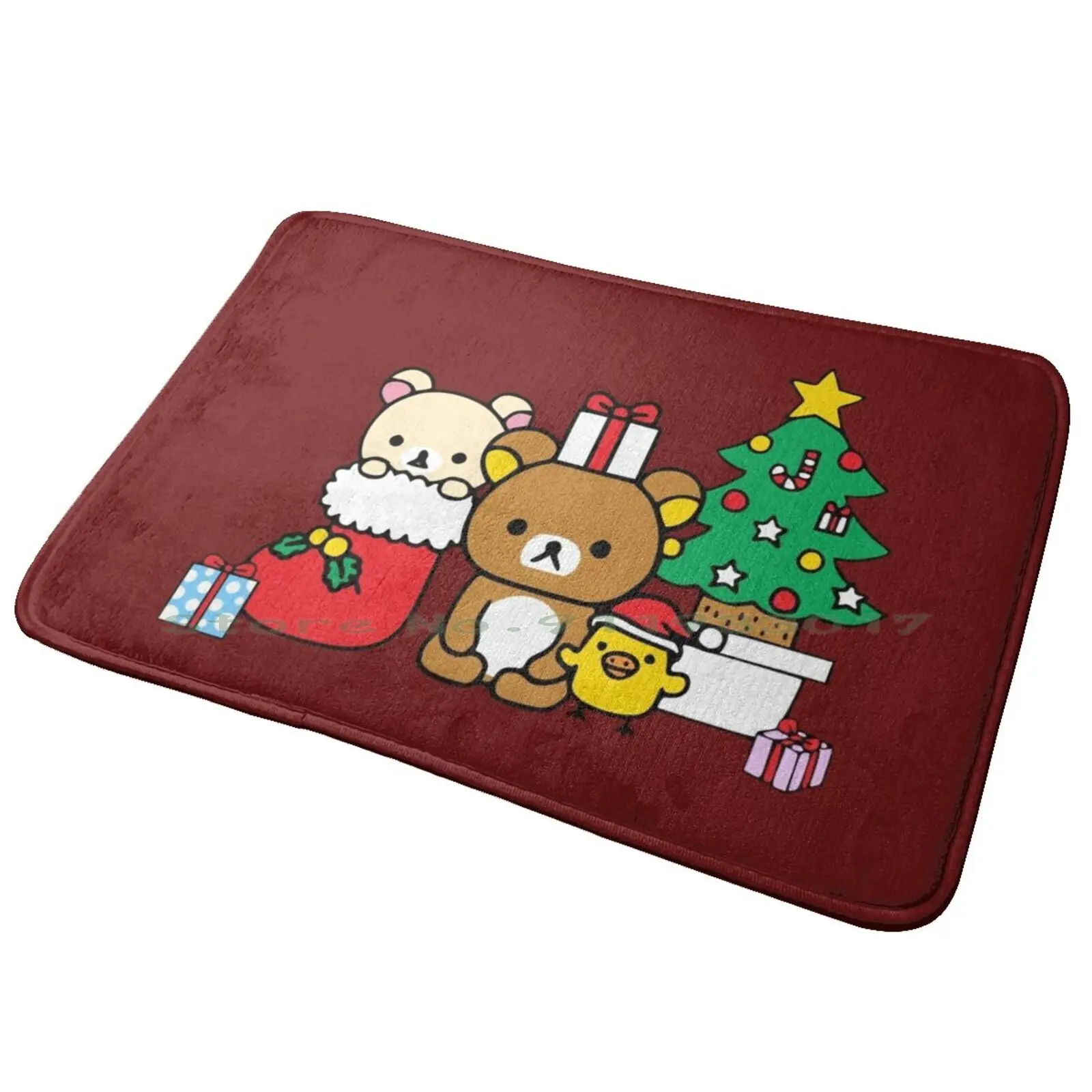 Rilakkuma. Merry Christmas. Rilakkuma Christmas Entrance Door Mat Bath Mat Rug Cute Kawaii Korilakkuma Aesthetic Pastel