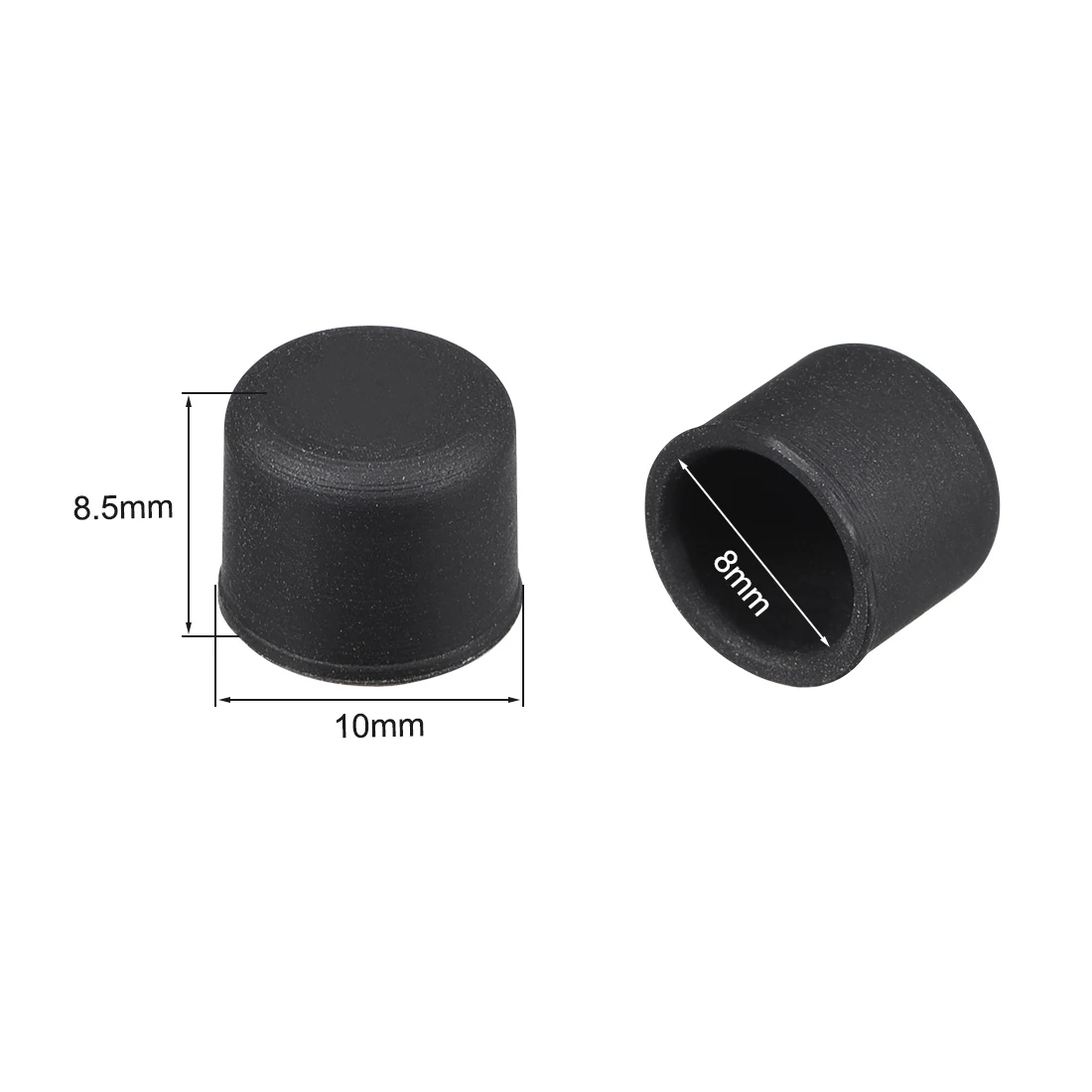 Uxcell – protecteur de Port RCA en Silicone, 10 pièces, couvercle de bouchon Anti-poussière, 8mm de diamètre, 10.5x8.5mm, taille globale, noir