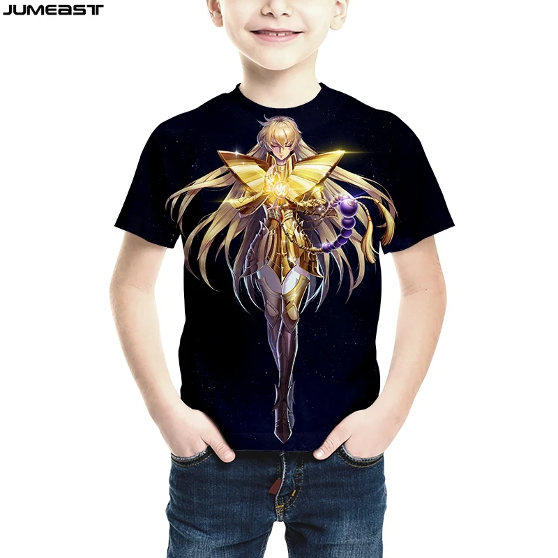 Jumeast-Men and Women's 3D Print Anime Saint Seiya T-Shirt, Children's Hip Hop T-Shirt, Kids T Shirt, Sport Pullover Tops, Brand